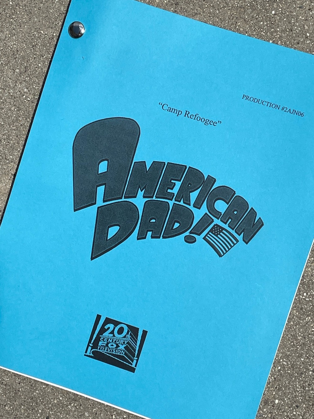 American Dad 2005 Production Used Table Draft Script Camp Refoogee S2 PREMIER EP